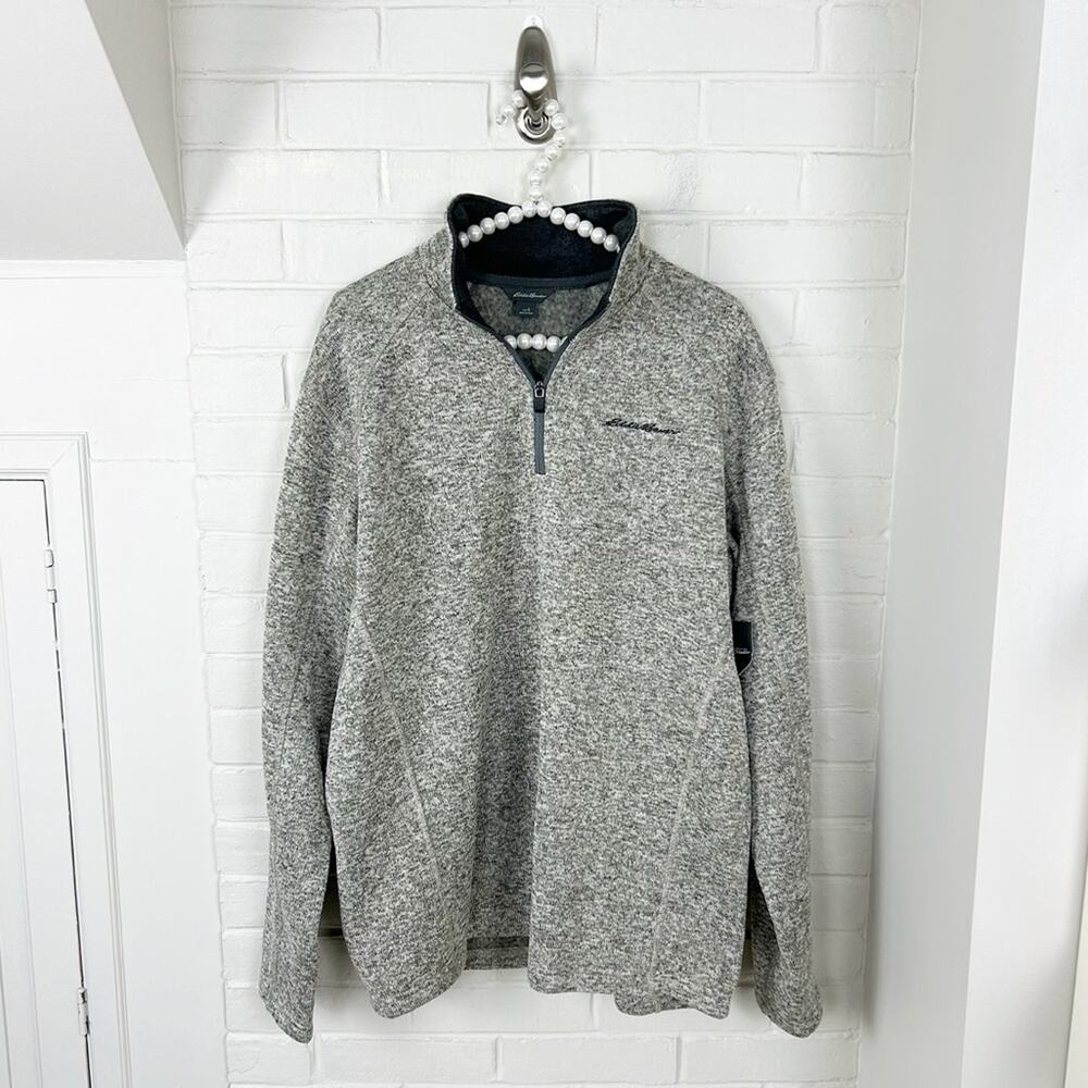 NWT Eddie Bauer Men’s Neutral Knit Quarter Zip Pullover Size L